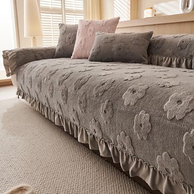 Living Home Non-slip Sofa Cushion Couch Sofa Covers   Winter Shu Velveteen Slipcover Thick Furry Sofa Mats