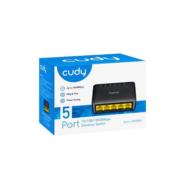 Commutateur Réseau - CUDY - GS105D - 5 Ports Gigabit RJ45 - Plug and Play - Économie d'énergie