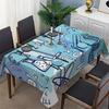 - 1 PC Clear Newbie Illustration Style Scientific Elements Pattern Simple European Style Pattern Tablecloth Square Tableclothzyc