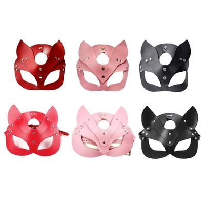Zeitgenössische PU-Leder Maskerade Gesichtsmaske Catwomen Stil Bequemes Cosplay-Accessoire für Kostümveranstaltung