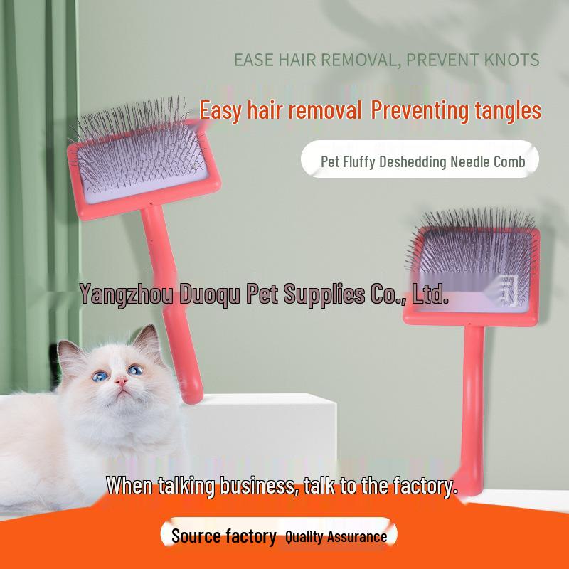 Custom Pet Hair Brush for Shedding and Fluffing - Fine Needle Air Cushion Comb for Dogs & Cats