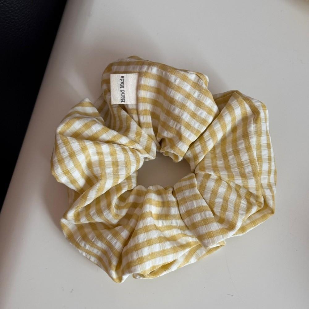 Light Yellow Elastic Hair Ties Minimalist Pattern Hair Rope Sweet Ponytail Hair Scrunchies Women