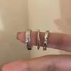 Cool Style Geometric Alloy Ring Set Fashionable and Personalized Adjustable Opening Finger Ring Women'S Jewelry Gift
