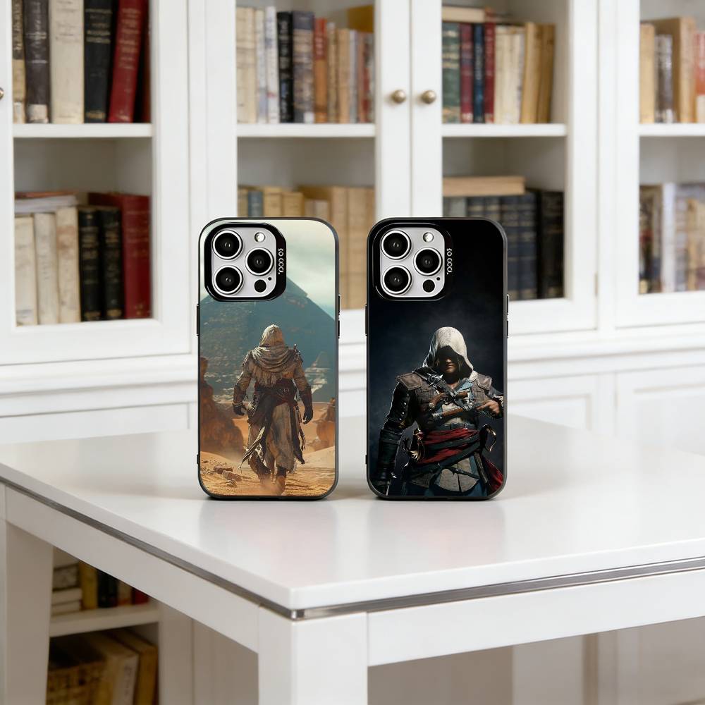 Custodia per Telefono Assassin's Creed Per iPhone 17,16,15,14,13,12,11 Plus,Pro Max,XS,Colorata Argento Custodia per Telefono Funda Cover
