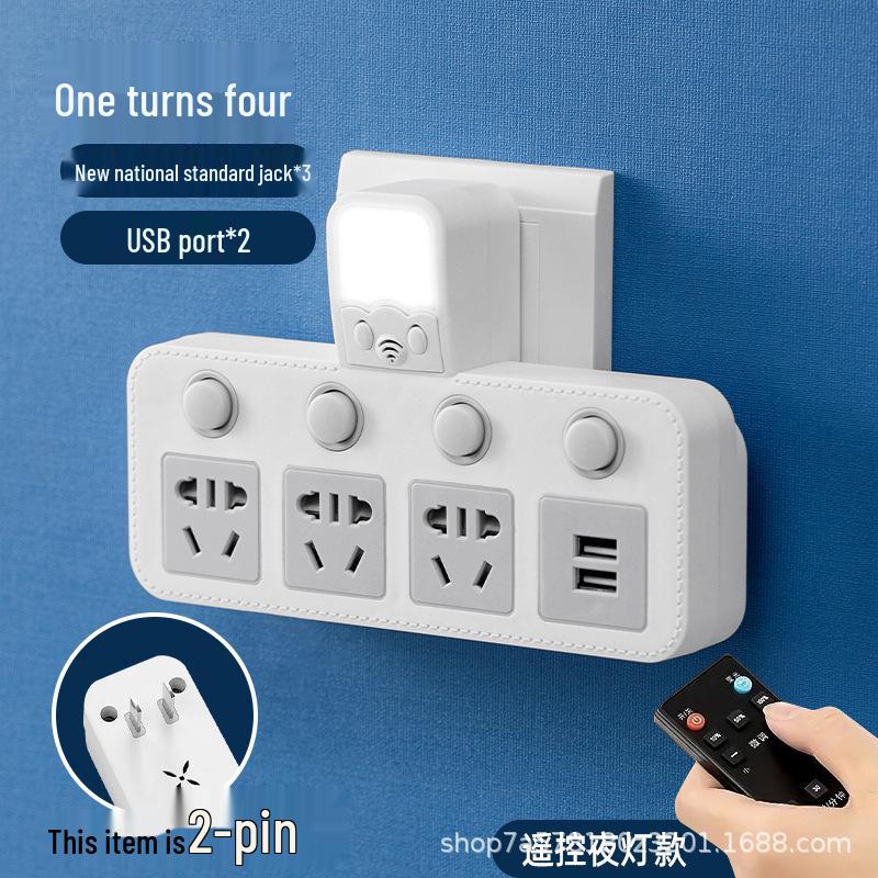 Universal Two-hole Socket Converter: 2-pin To 3-pin USB Plug Adapter