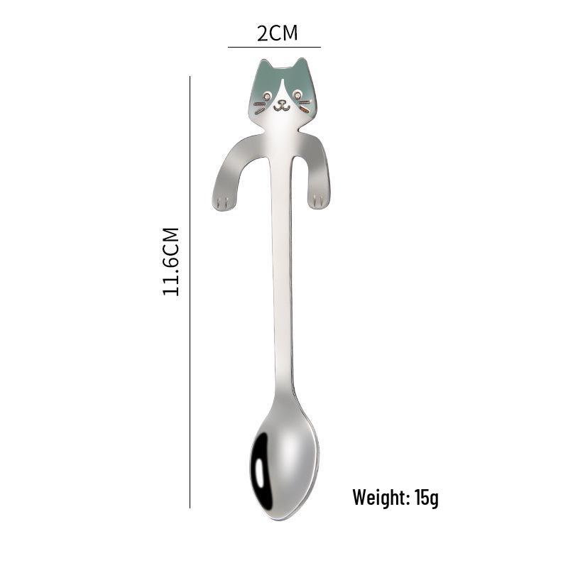 304 Stainless Steel Cat-Shaped Coffee Stirring Spoon