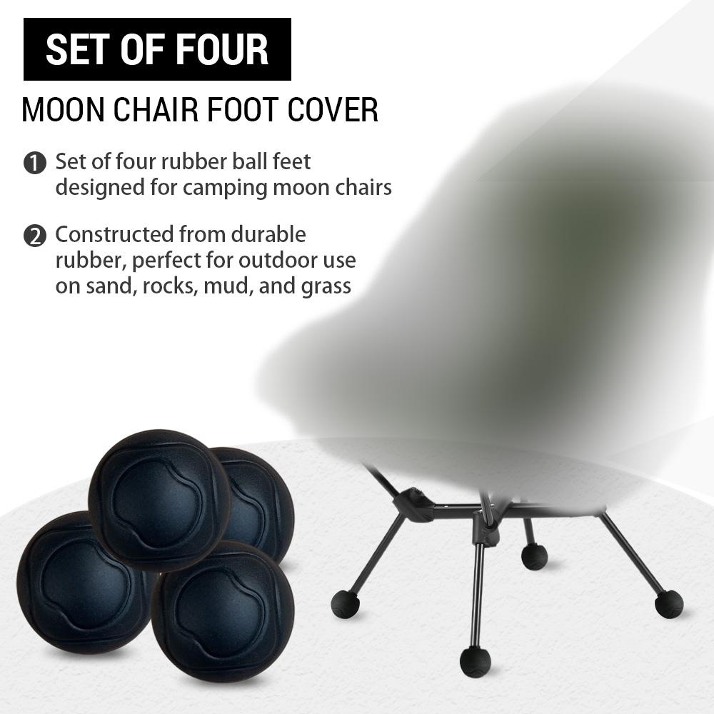 4pcs Moon Chair Foot Cover Camping Chair Foot Protectors Stabilizing Rubber Ball Feet Pad