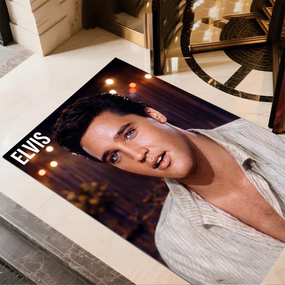 Elvis Presley Tribute Floor Mat Design for Dormitory Living Rooms Game Room Decorate Room Antislip Carpet Anime Office Decor