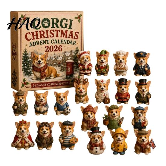 Christmas Advent Calendar 24 Days 2026 with Mini Corgi Figurines, for Girls Holiday Countdown Kids Dog Lovers, Cute Ornaments Gift