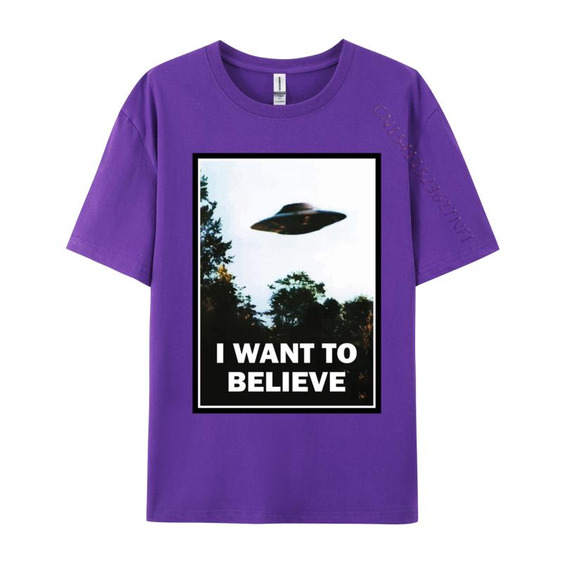 Unisex New TShirts We Want To Believe TShirt High Quality Autumn Cotton Tees Top TShirts Fall Drop Shipping