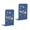 2Pcs Book Ends Nonslip Stable Firm Rounded Corner Rustproof Glossy High Durability Metal Bookends