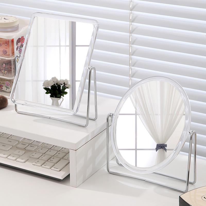 Acrylic Desktop Vanity Mirror for Bedroom or Dorm - Clear Tabletop Makeup Mirror