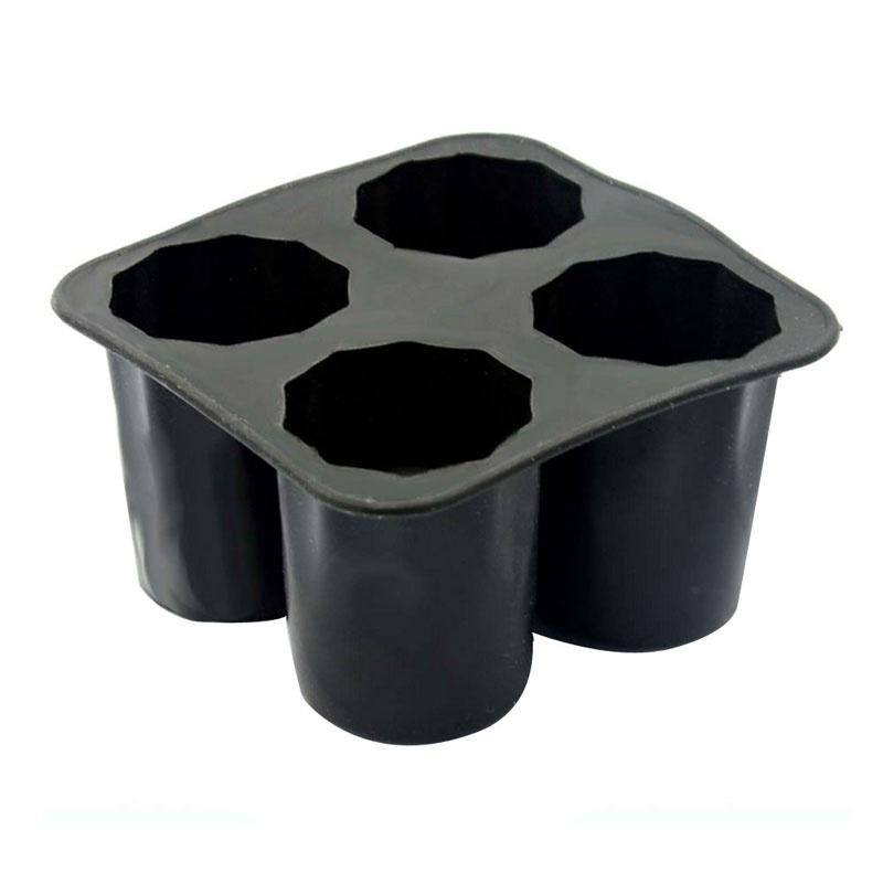 4-Cup Ice Cube Shot Shape Silicion Shooters Glass Freeze Mold Maker Tray Party Random Color