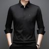 Light Luxury Long-Sleeve Shirt Striped Men'S Shirt, Spring/Autumn Business Casual Versatile Loose Middle-Aged Shirt Men'S Wear