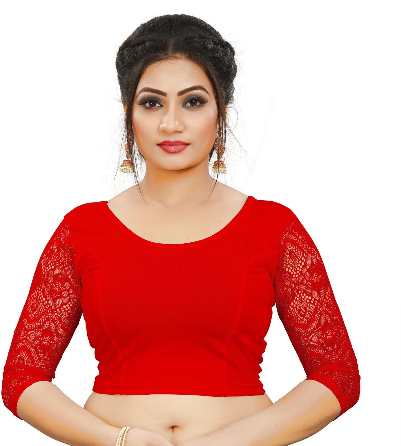 Indian Women s Round Neck Choli Bollywood Wedding Party Wear Readymade Blouse красный