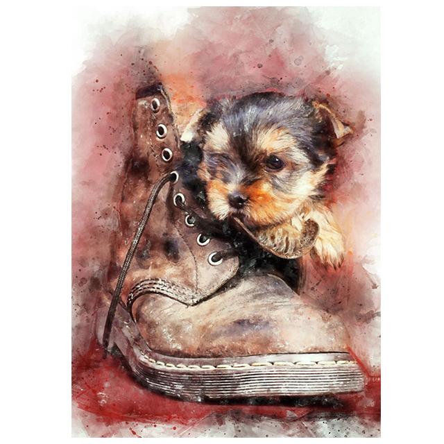 Aquarell Tiere Niedlicher Hund Bunter Druck Poster Leinwand Malerei Hd Modern Wandkunst Bild Für Wohnzimmer Schlafzimmer Heimdekor