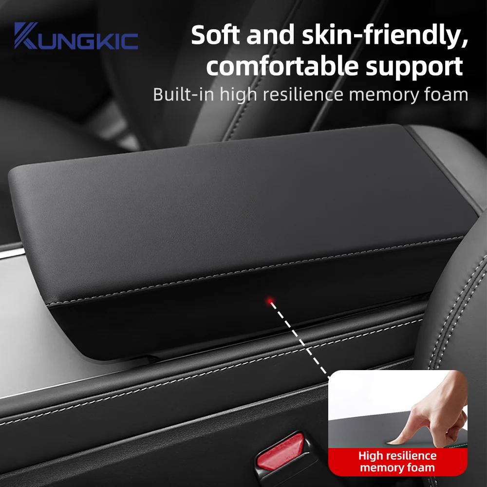 ABS Leather Center Console Protector Cover Armrest Interior Molding for Tesla Model 3 2019-2025 Model Y 2025-2026