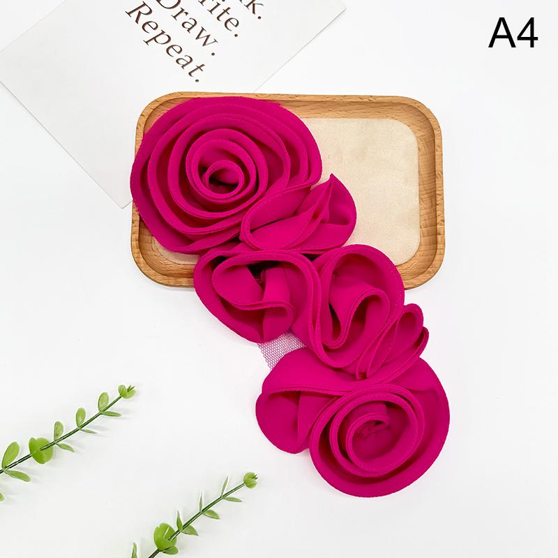 

30*14 см 3D квіткова нашивка ручної роботи Квіткова аплікація для шиття на грудях для аксесуарів для весільних суконь.