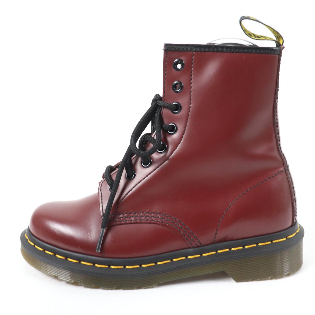 Excellent Dr.Martens Boots SMOOTH 1460 8 Holes Cherry Red Leather Women Used