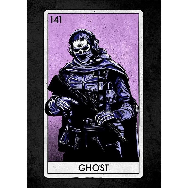 Mw ii cartel map posters canvas painting reaper Simon ghost riley map wall art book print for living room home decor