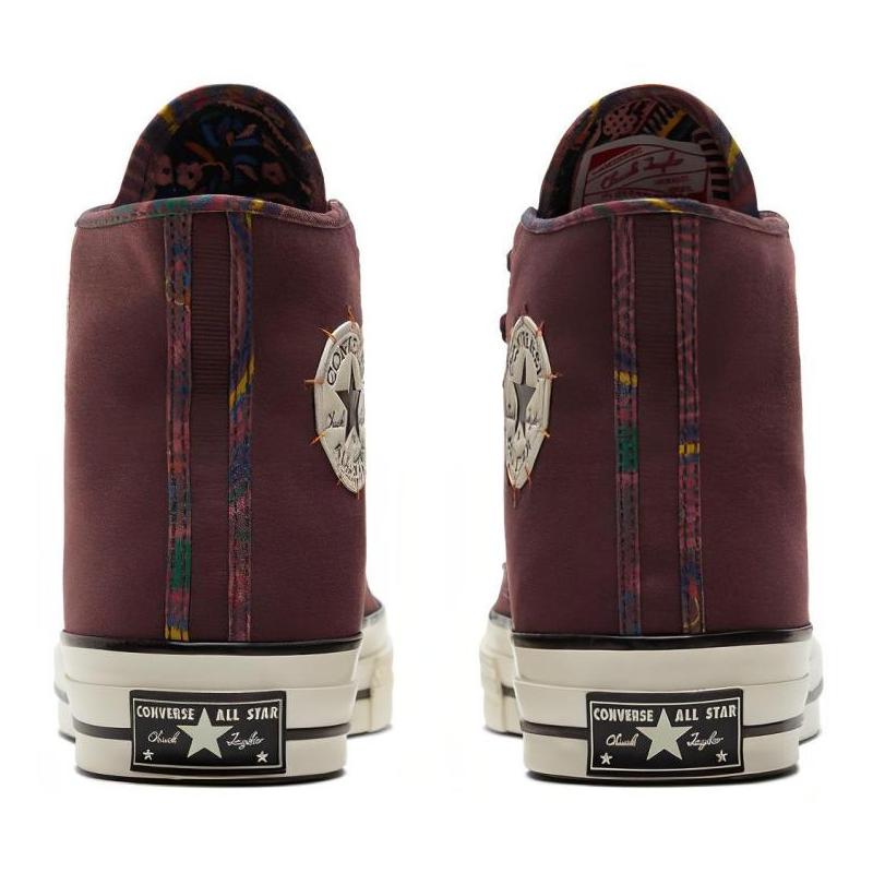 Converse 1970s Ethnic Embroidery High Top Canvas Shoes Unisex Deep Red