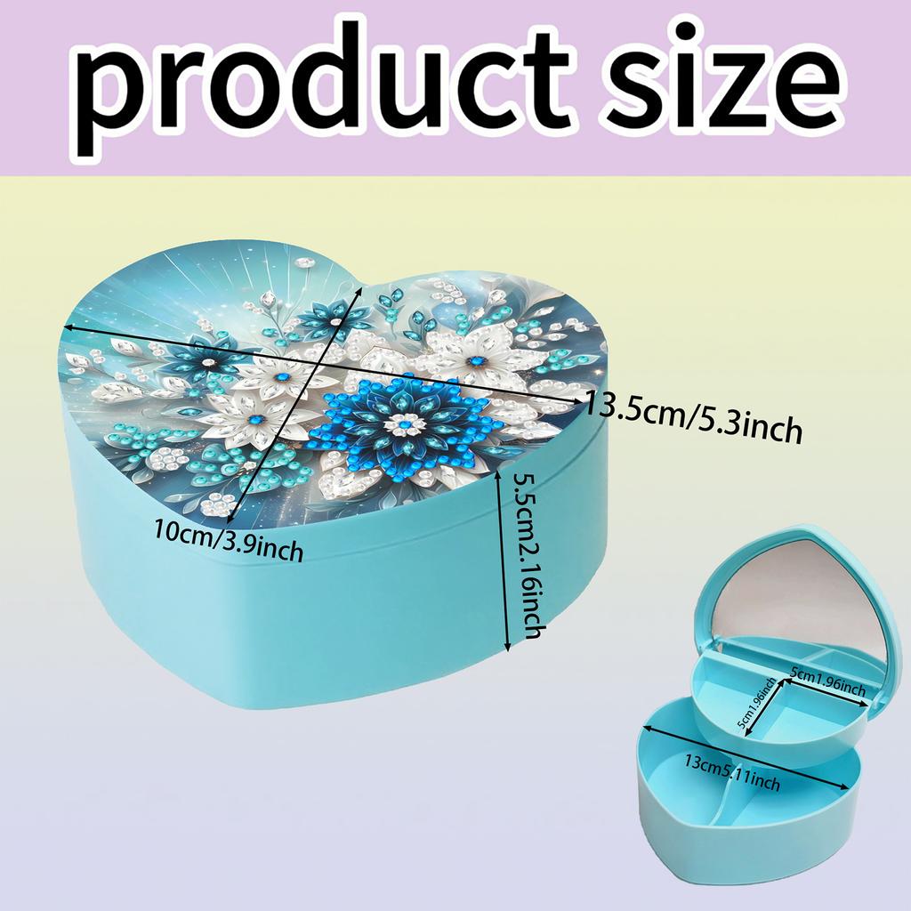 DIY Diamond Painting Handmade Storage Box Partial Drill Crystal Storage Case Kit Heart-Shaped Jewelry Box for Home Decor