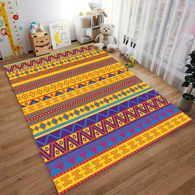Geometric Tribal Pattern carpet Non-slip rug suitable for living room and bedroom sofas