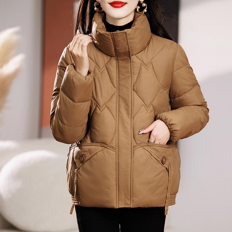 Padded-padded clothes, women's short styles, thickened and thin, loose stand-up collar, small padded jacket, cold-proof temperament