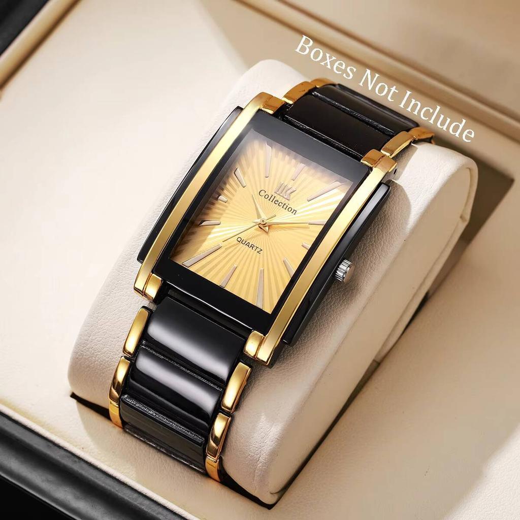 Ceasuri de Afaceri de Lux pentru Bărbați, Rectangulare, Curea din Oțel Inoxidabil, Ceas de Mână cu Cuarț, Reloj Hombre