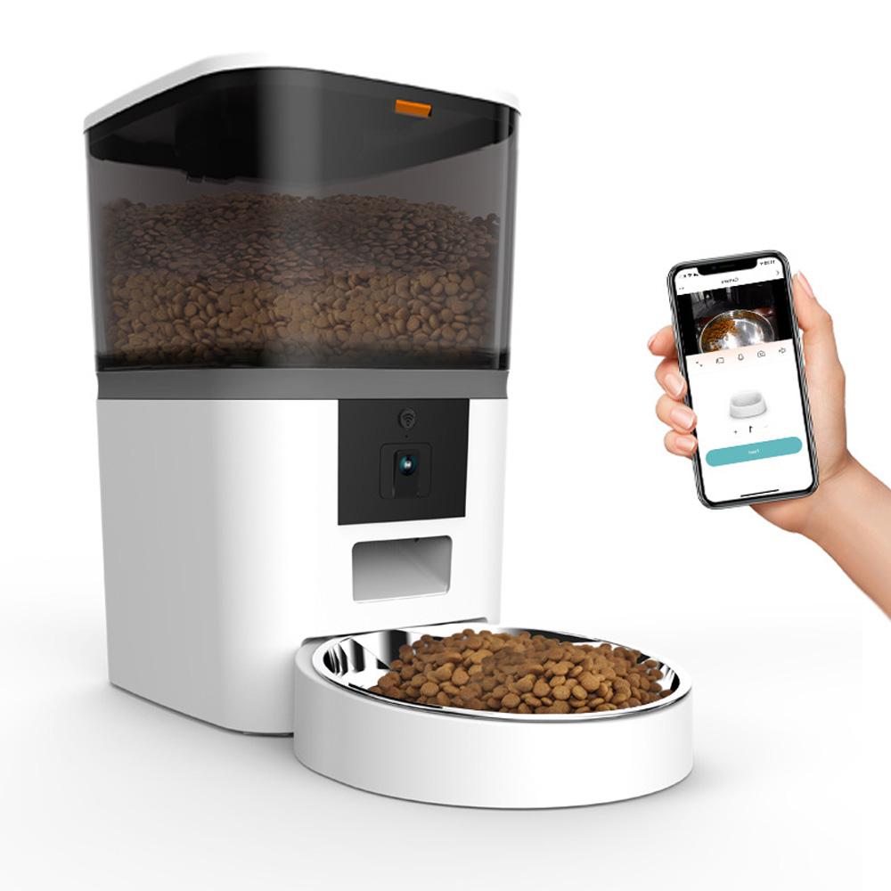 4L Grote Capaciteit Slimme Huisdier Voerbak Met Camera Kat Automatische Voedseldispenser Timing Kwantitatief APP Afstandsbediening Voerbak Accessoires