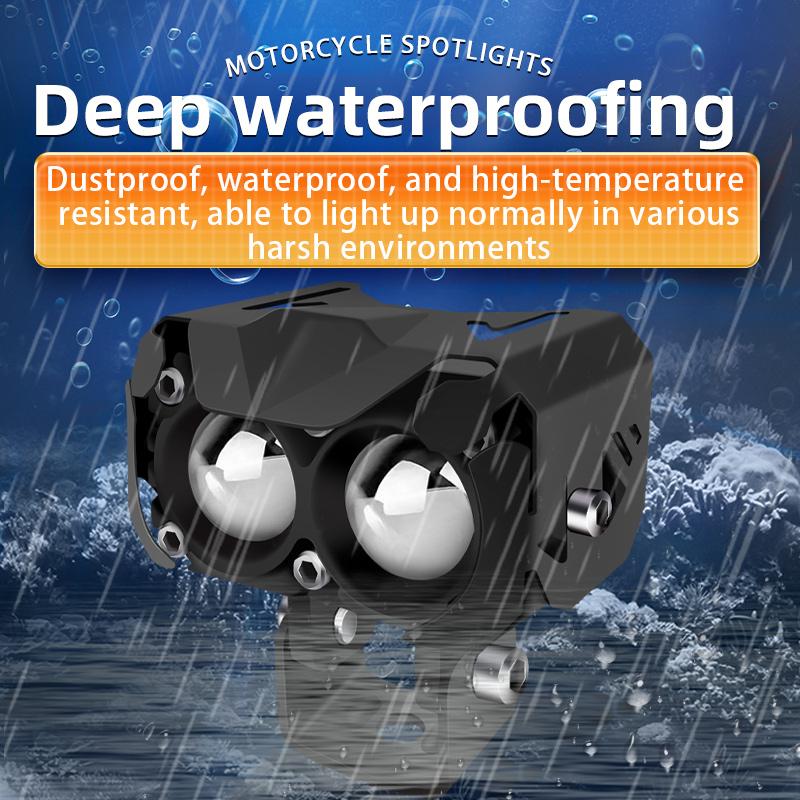 1/2Pcs Motorcycle LED Spotlight Dual Color Hi/Low Beam Fog Lamps for Car Trucks SUV UTV 12V 24VMini Lens Headlight Driving Light