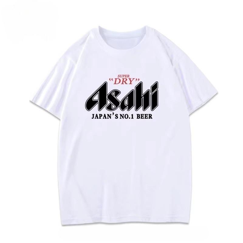 2025 Summer New Japan Asahi Beer T-shirt Asahi Japanese Beer Short-sleeved Japanese Loose Men and Women Couple Top