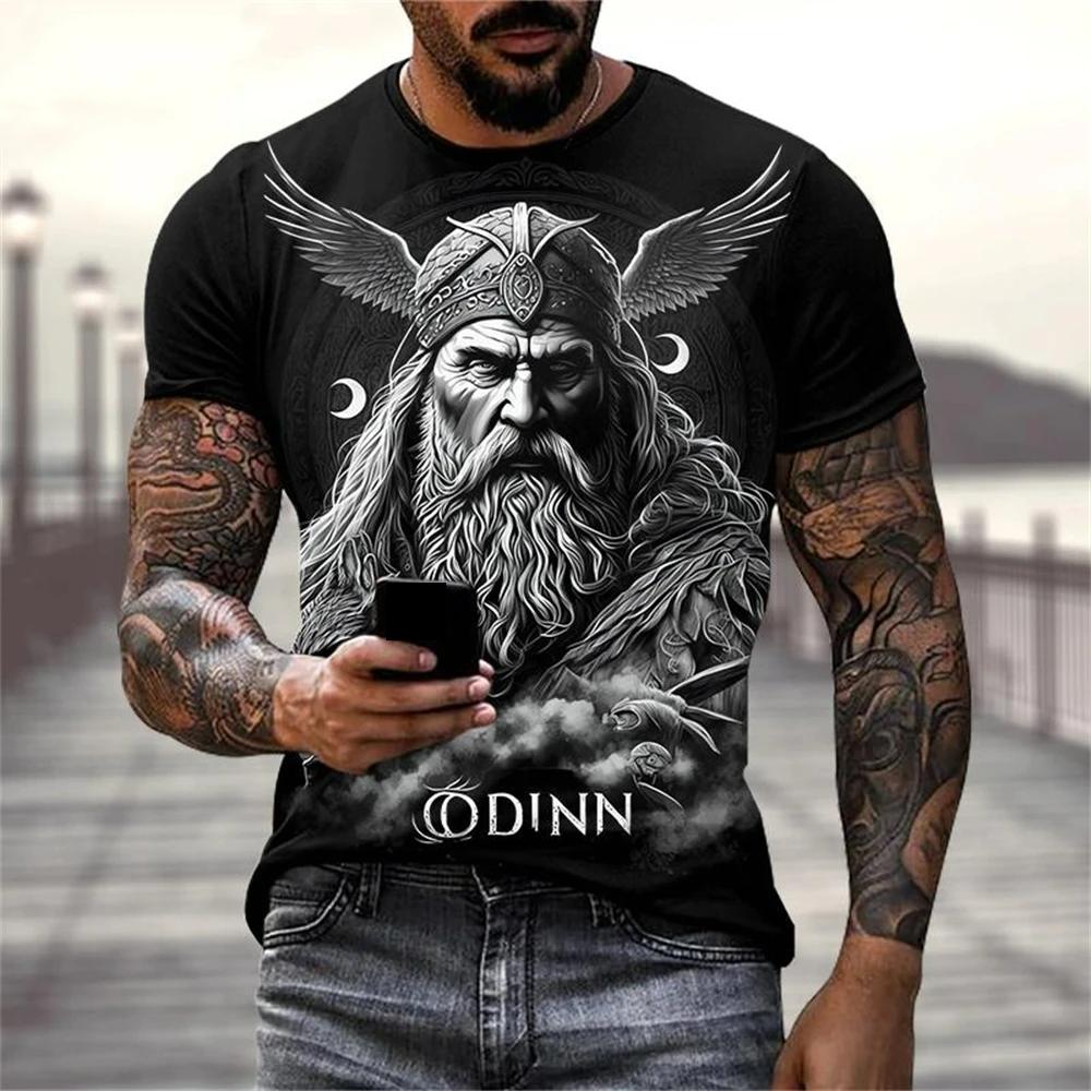 

Летняя футболка с принтом Viking Warriors Graphic 3D, мужские свободные топы с коротким рукавом в скандинавском стиле, футболки, мужская одежда, размер XXS-6XL 6XL