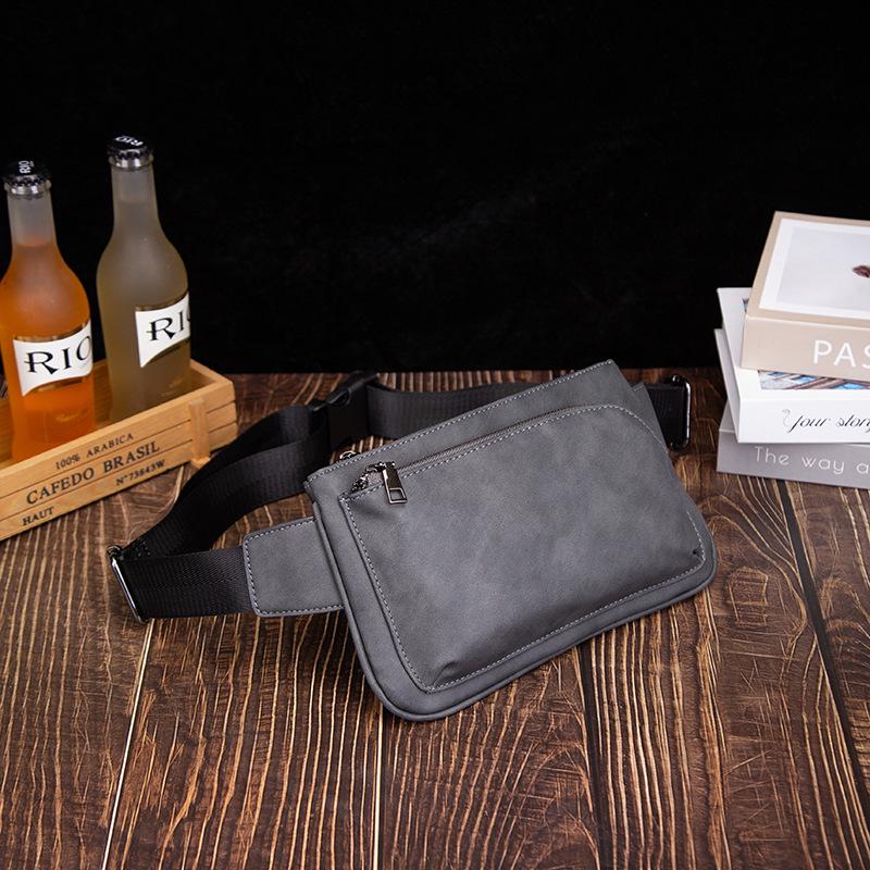 Borsello da Uomo in Pelle Retro a Tracolla - Borsa Multifunzionale da Petto e per Cellulare
