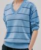 Beullaengkeulumumeon Striped V-Neck Knit_Blue