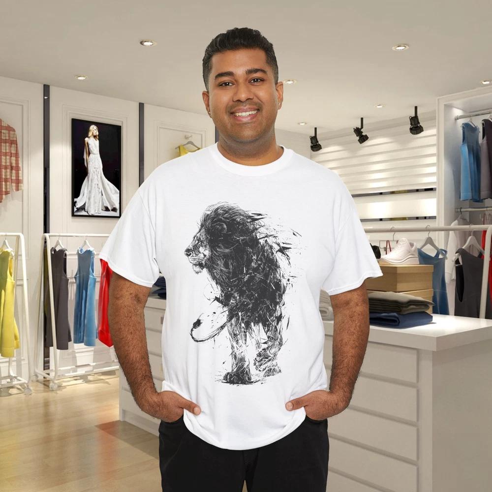 Lion Painting Art Animal Abstract Drawing Graphic Lion TShirt S