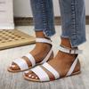 2024 Léto Nové Dámské Boty Plochá Sandály Módní Otevřená Špička Jednobarevné Font Neformální Pohodlné Nadměrná Velikost 42