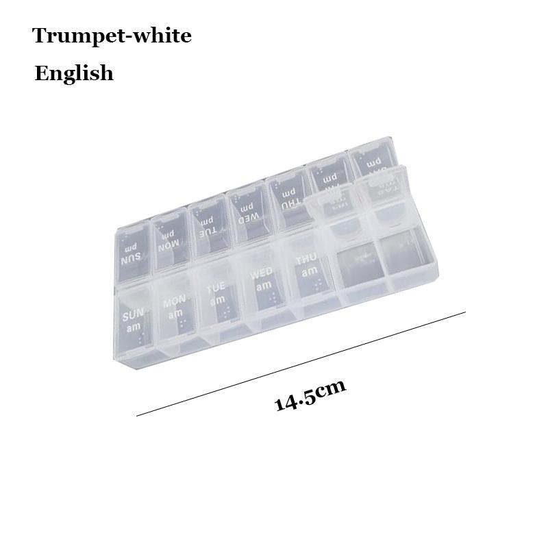 Shunshi Weekly Pill Organizer with Am/Pm Compartments Travel Pill Boxes 7 Day 2 Times A Day Tablet Dispenser with 14 Compartment