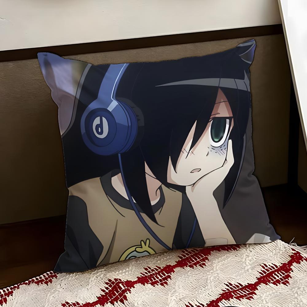 Anime TTomoko KKuroki Cushion Cover Reversible Soft Durable Pillow Cover Home  Car MultiScene Use for Daily Comfort