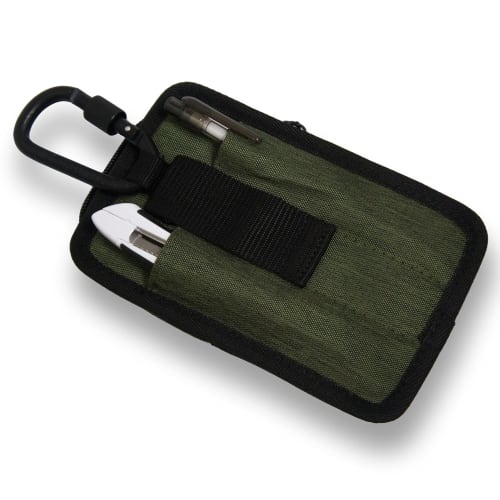 Kawasumi Manufacturing Multifunctional Work Pouch with 2-Way Belt Loop and Carabiner, WK-03KH, Khaki