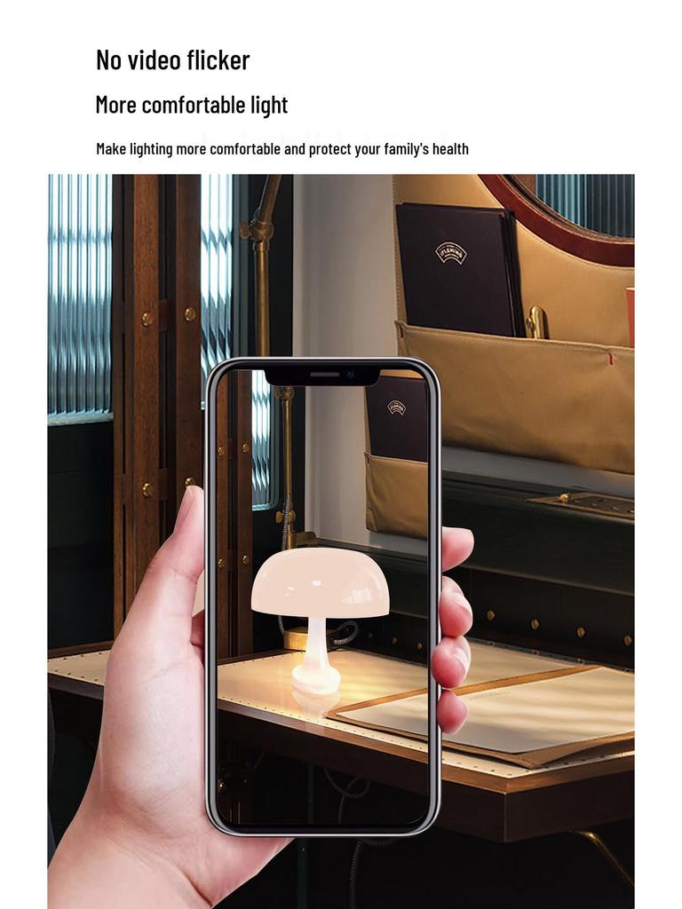 Koreanische bruchsichere Pilz-Tischlampe - Dänische Nachttisch- & Dekorationsbeleuchtung