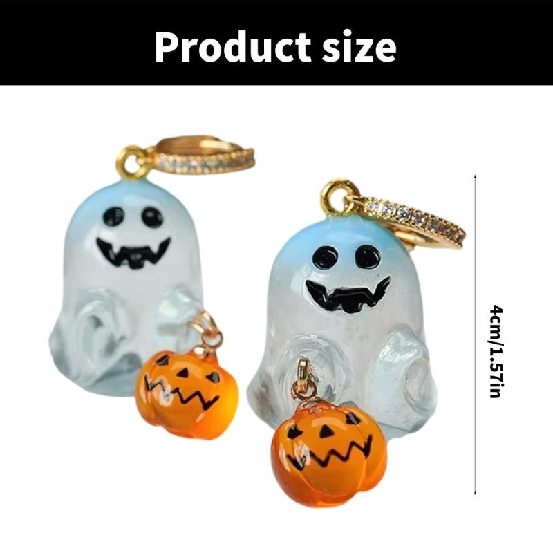 Halloween Pumpkin Specter Earrings Cuteness Festival Dangle Jewelry Alloy Texture Ear Jewelry Suitable for Themed Parties