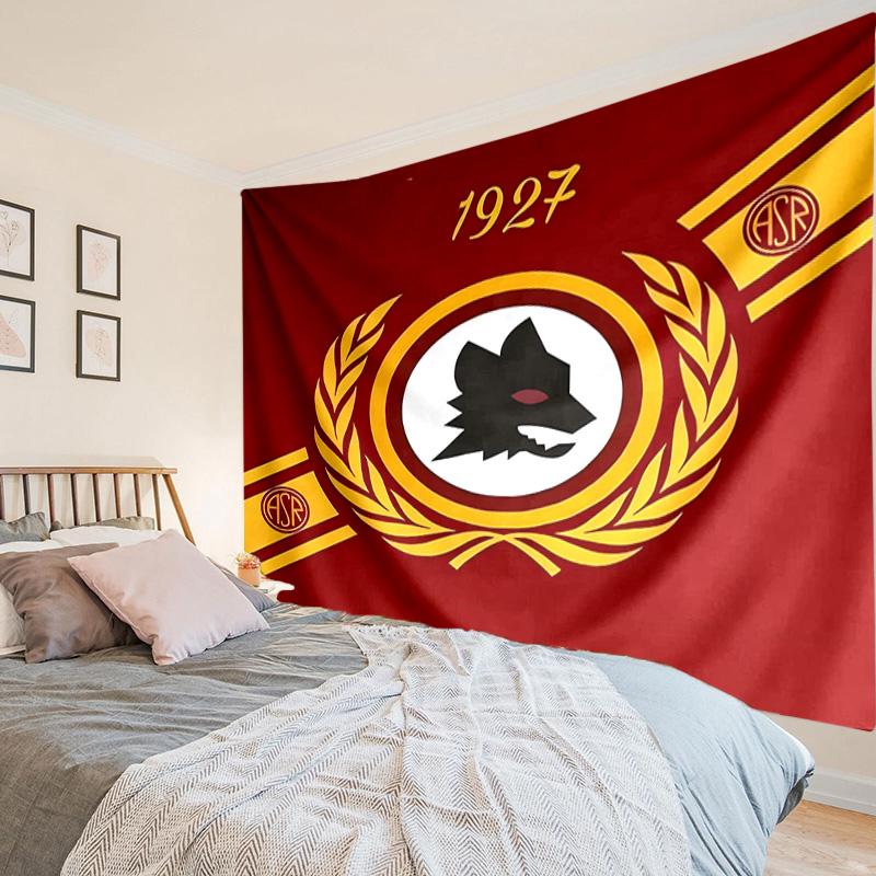 Roma Football Club Emblem Tapestry, Unique Design Tapestry, Wall Decor for Bedroom,Livingroom, Playroom,Heartwarming Fan Holiday Gifts