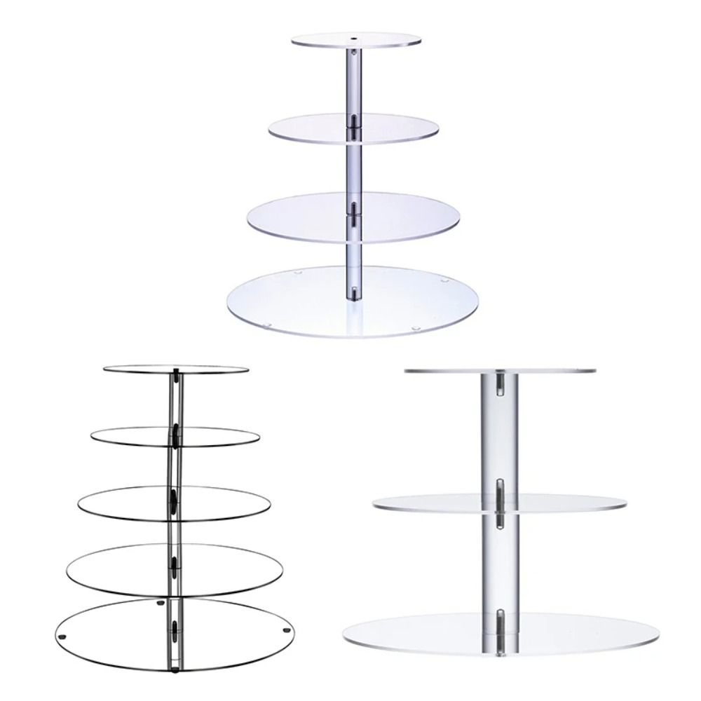 Clear Dessert Display Holder 3/4/5 Tier Cake Serving Rack Acrylic Cupcake Stand  Kitchen