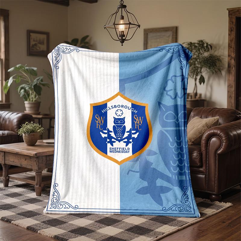 Sheffield Wednesday Theme Fleece Blanket Cozy Soft Plush Blanket For Bedroom Couch Travel
