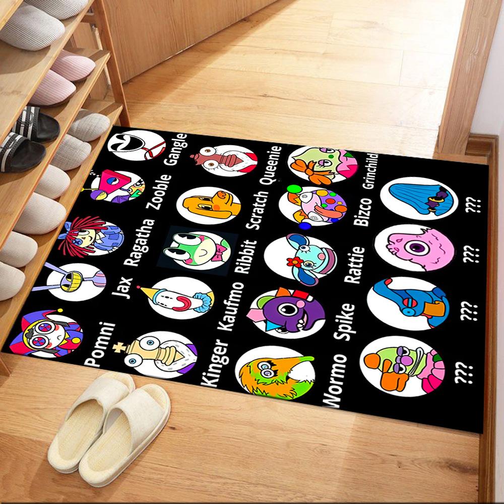 Digital Circus Floor Rug Office Rug Design for Playrooms Game Room Balcony Foyer Anti-slip Rug Decorate Offices Perfect Gift for Friends & Family