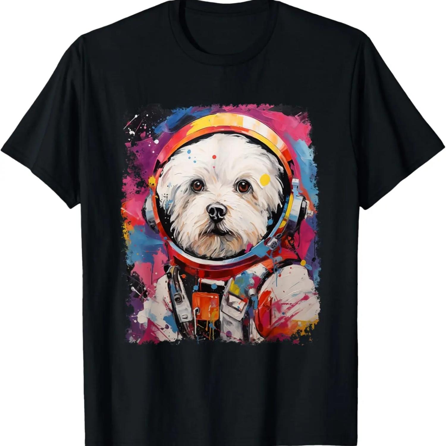 Space Maltese Dog T-Shirt S чёрный