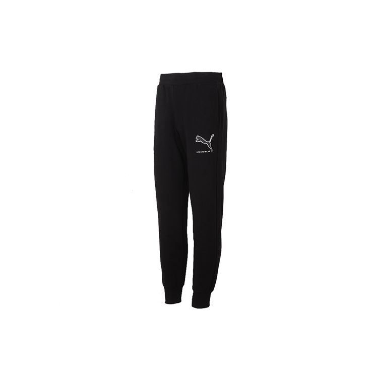 

Puma Штаны для бега с логотипом из трикотажной ткани для мужчин, черные 855988-01 S
