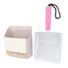 Cat Litter Scoop with Holder Base Broom Dustpan Set Detachable Stainless Steel Kitty Litter Scooper