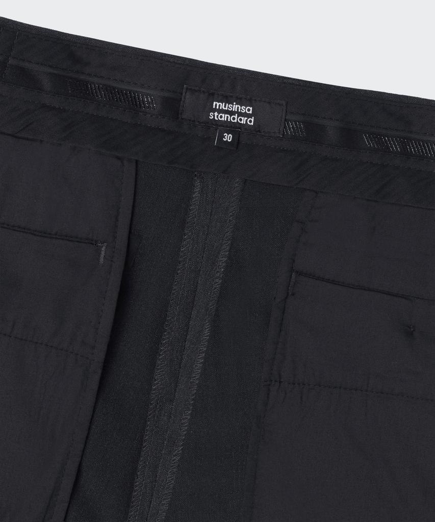 MUSINSA STANDARD Real Wide Hidden Banding Slacks [Charcoal Gray]